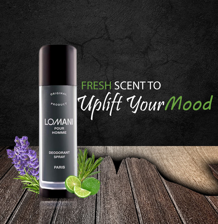 Lomani Pour Homme Deodorant Perfume Spray for Unisex , 200ml