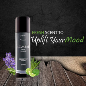 Lomani Pour Homme Deodorant Perfume Spray for Unisex , 200ml